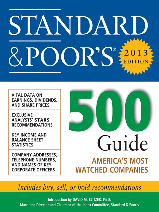 Title details for Standard and Poors 500 Guide 2013 by Standard & Poor's - Available